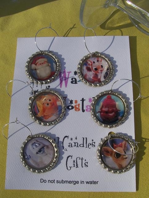 Rudolph the Red Nosed-Reindeer  Wine charms