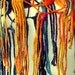 Rainbow's Glare / Crochet Flowers Shawl Wrap Stole / Lace Neck Warmer / Warm Colors / Fall Winter Spring