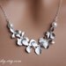 Orchid necklace with Pearls, STERLING SILVER, wedding necklace, bridesmaid gifts, bridal gift, wedding jewelry - mothers day gifts