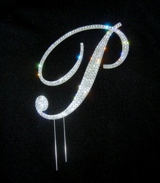 P Cake topper with bling