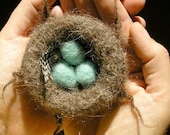 PATTERN-KIT. A Knit & Felt Wool Nest Ornament Pattern and Kit