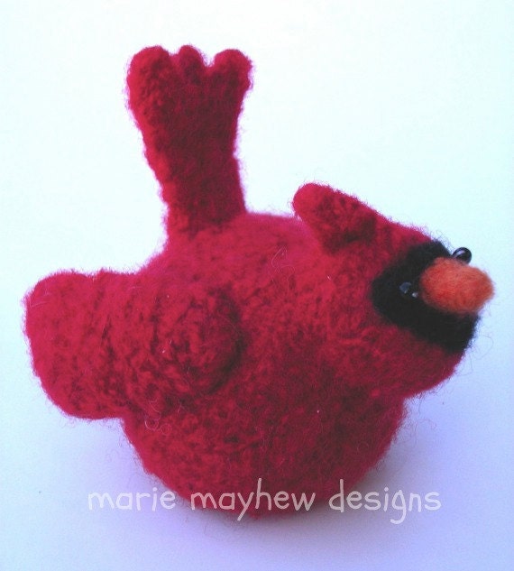 PATTERN-BOOKLET. A Knit & Felt Wool Birds Pattern