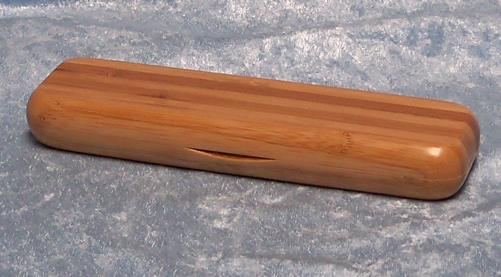 pen box, double, bamboo, FREE custom engraving