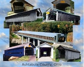 Covered Bridges of Ohio  Collage 2 Tile