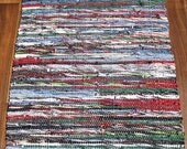 Handwoven Rug - Woven from recycled t-shirts 26x43