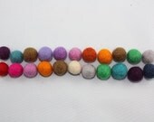 20 Felted balls,15-18mm MultiColour