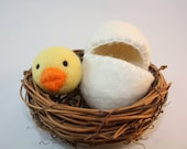 Felted wool egg with chick small ball large size eggs