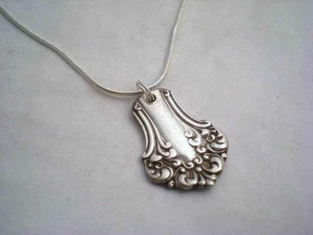 Spoon Pendant, Antique Silverware, Bridesmaid Gift, Silverware Jewelry AVON 1901