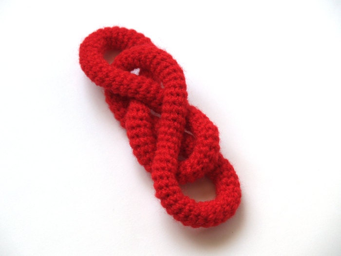Red double infinity - Revenge TV series symbol - crochet amigurumi