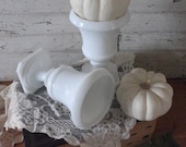White Milk Glass Urns