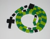Catholic Rosary in Green & Black Boys First Communion Gift