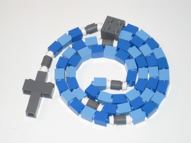 Blue and Gray Catholic Rosary