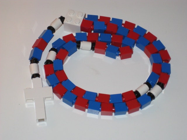 Red and Blue Catholic Rosary (The Divine Mercy)