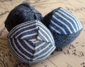 3 Tiny Upcycled Denim Catnip Balls