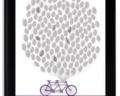 Wedding Tandem Bicycle for two in love with fun balloons Modern Wedding Guest Book Alternative davids bridal eggplant, 16x20 for 150