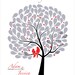 Personalized Wedding guest book tree Signature Tree, Love birds in black white red silver colors, Guest book wedding gift