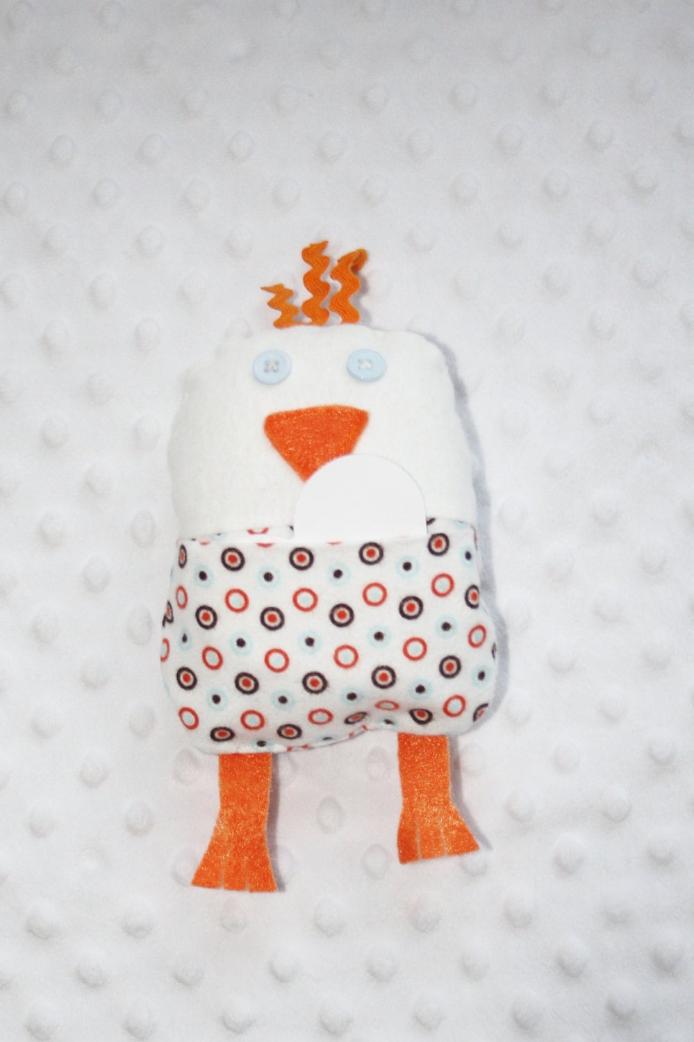 Chirpy Bird/Soft Toy- Orange, brown, light blue