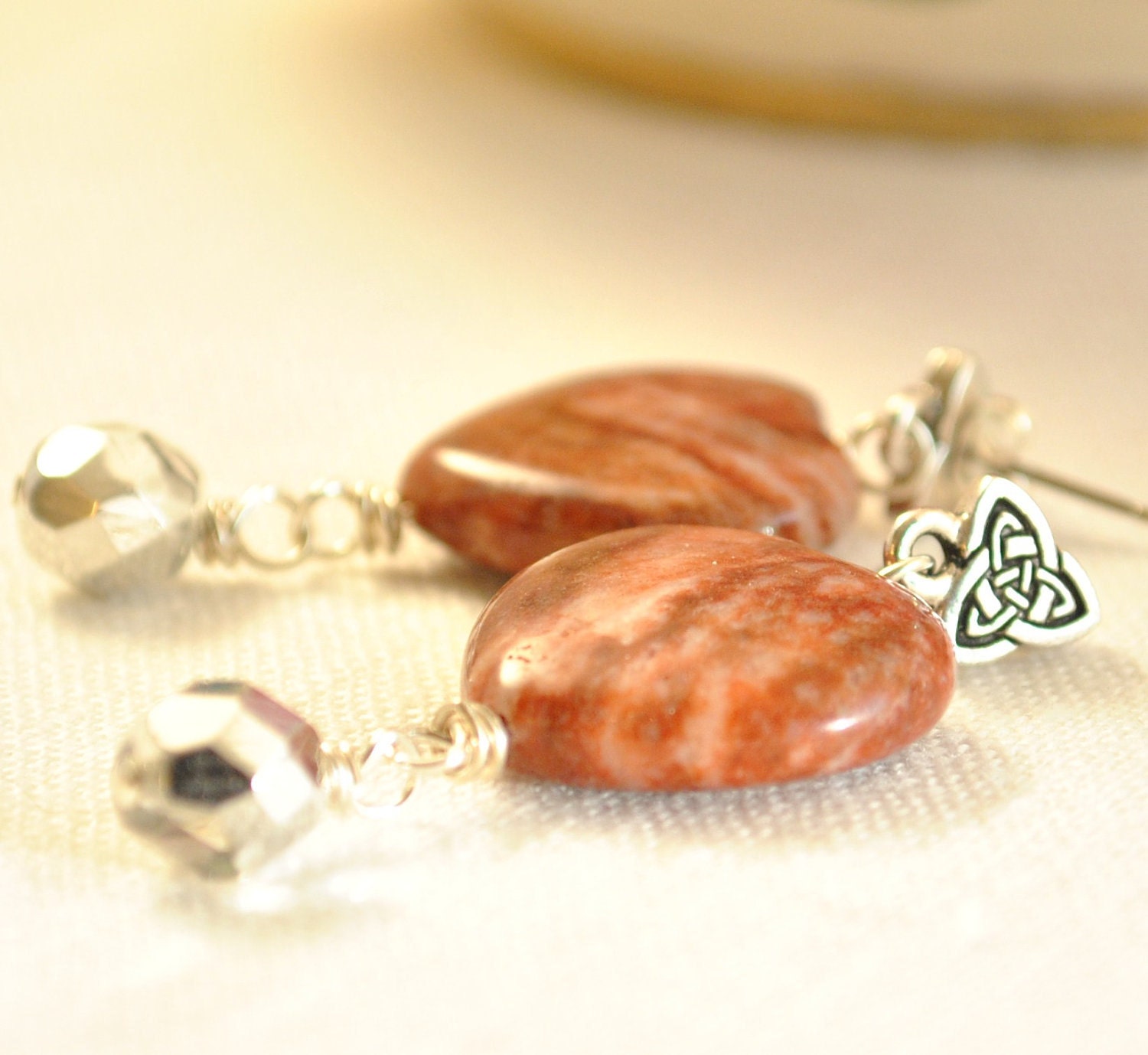 Sale Celtic Knot Heart Earrings Valentine Jewelry was 25 now 18