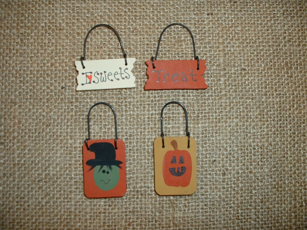 Halloween mini ornaments hand-painted for my Charlie Brown trees