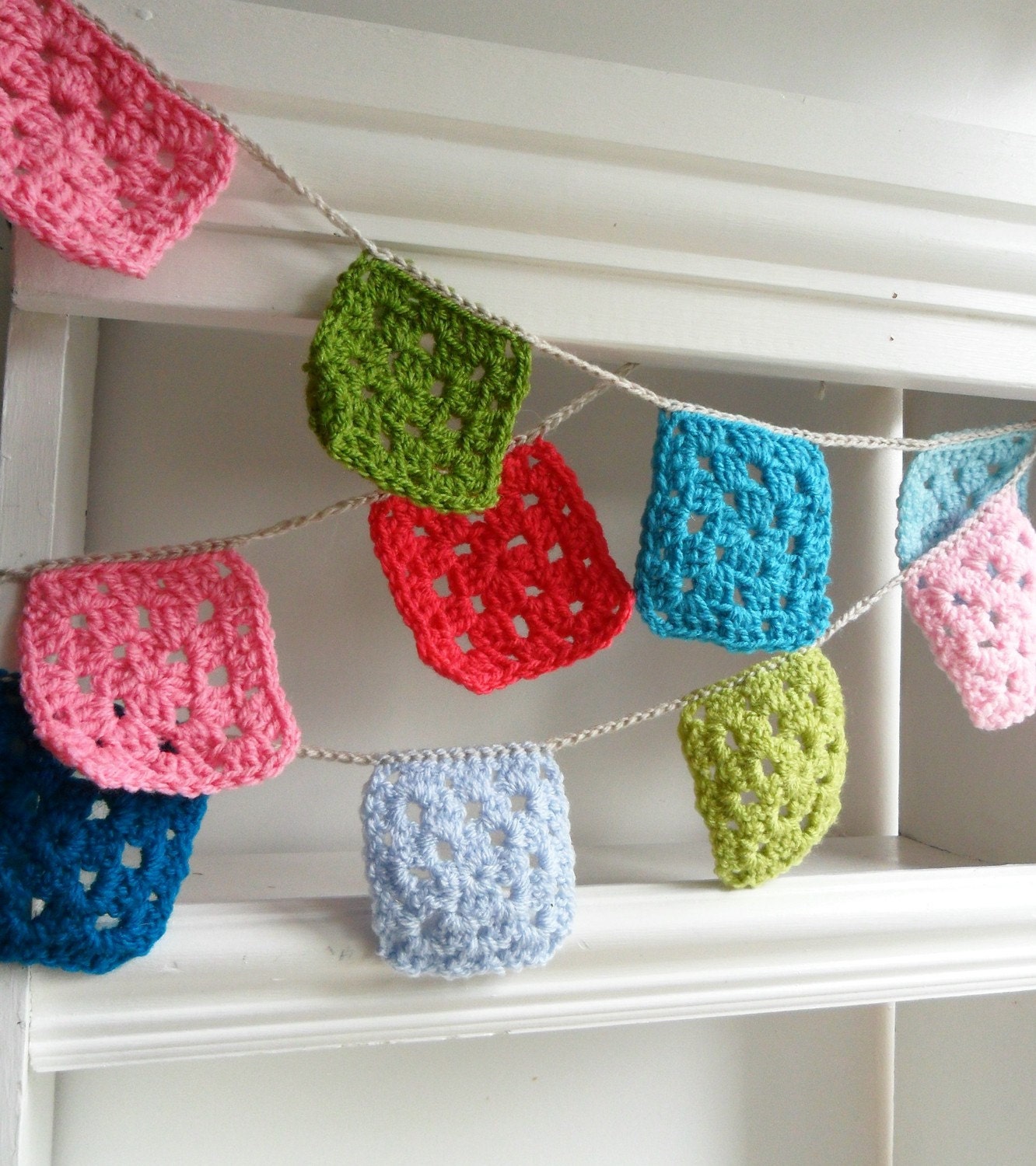 Crochet Granny Square Garland