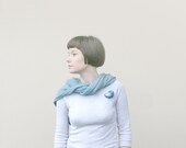 grey & aquamarine bird pin - bird brooch