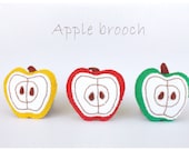 apple felt handmade pin