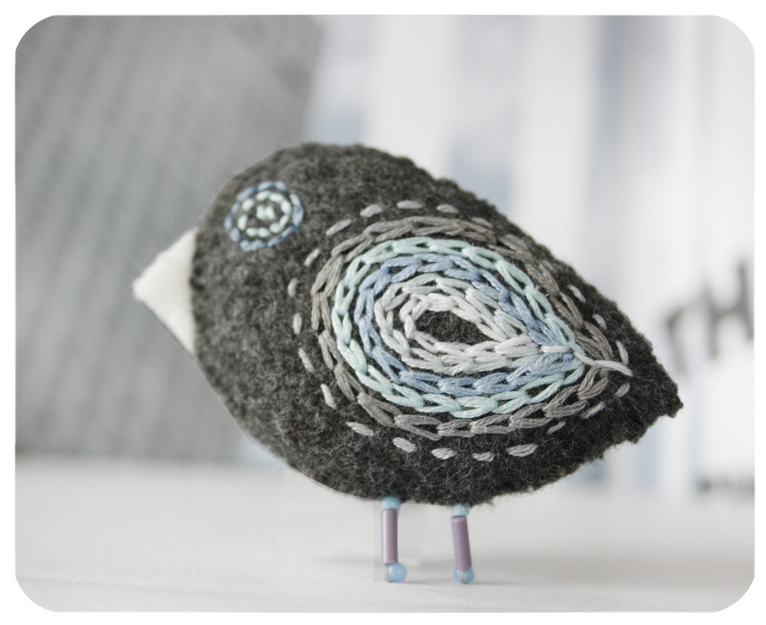 crow for friend embroidery bird