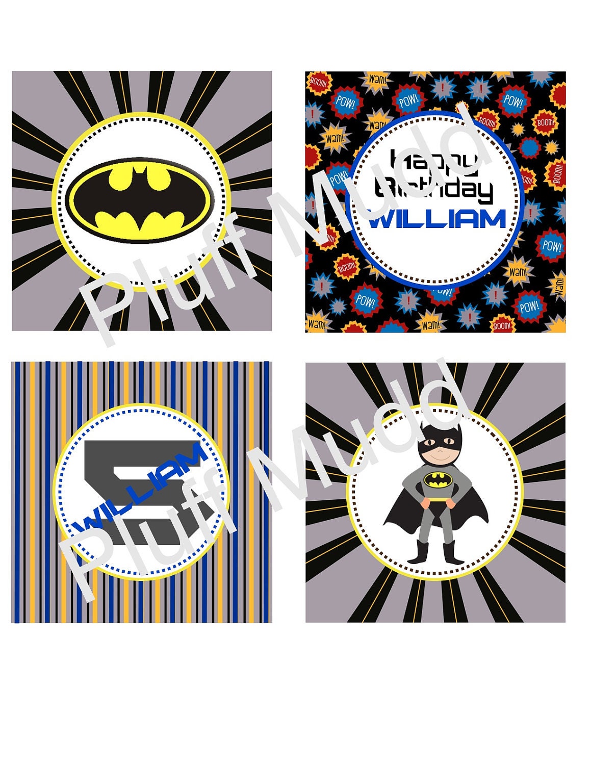 Batman DIY Printable Party Circles