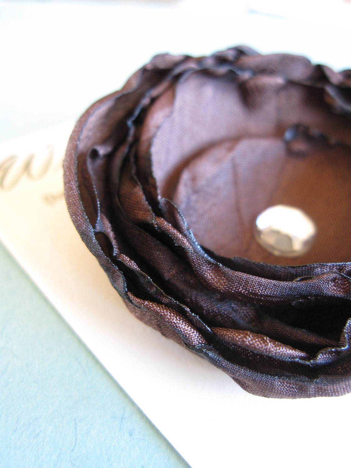 Chocolate Brown Silk Hair Flower