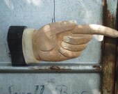 reserved for elisa  this way large figural hand carved wood hand sign