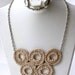 Bubble jewelry Crochet Necklace Neutral cotton circle natural whimsy olympic circles summer spring accessories