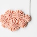 Peach bib fabric  yoyo necklace