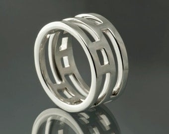Sterling Silver Ring of 3 Round Rings Frank Lloyd Wright
