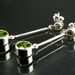 Modern Peridot and CZ Sterling Silver Dangle Earrings OOAK