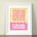 Father Daughter Lyrics Art Print (Fuschia Pink & Yellow) - 11x14 Digital Illustration Kids Wall Art for New Dad Fathers Day