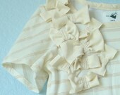 Girls Dress - Gold & Cream Bows, size 5, READY TO SHIP