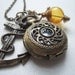 steampunk pirate rope nautical pocket watch compass charm necklace