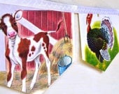 Jolly Farmyard : Vintage Little Golden Book Bunting Banner Garland Children Paper Decoration Gift Party nursery