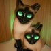 Reserved For Nadine Delgado Retro Cat TV Lamp - Claes Syamese 1954 Dated Vintage Siamese Cats -Made by LeLand Claes.