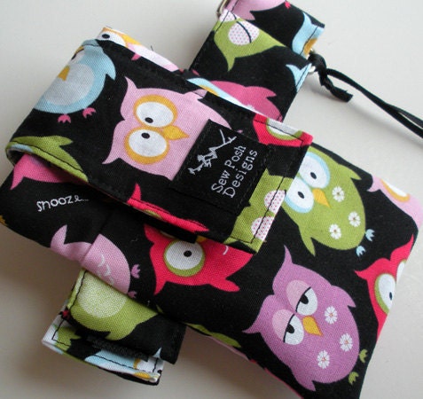 Night Owls Fabric Washable Ipod Touch Iphone Armband Gadget Cell Phone Case Pouch Waterproof Lining