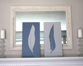 Large Feather Painting signed Original Acrylic on Canvas
