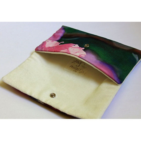 Full Bloom Clutch. Colorful Botanical Pocketbook. Custom Designed Fabric. Linen Cotton. Eco-Friendly Printing. Vibrant Print