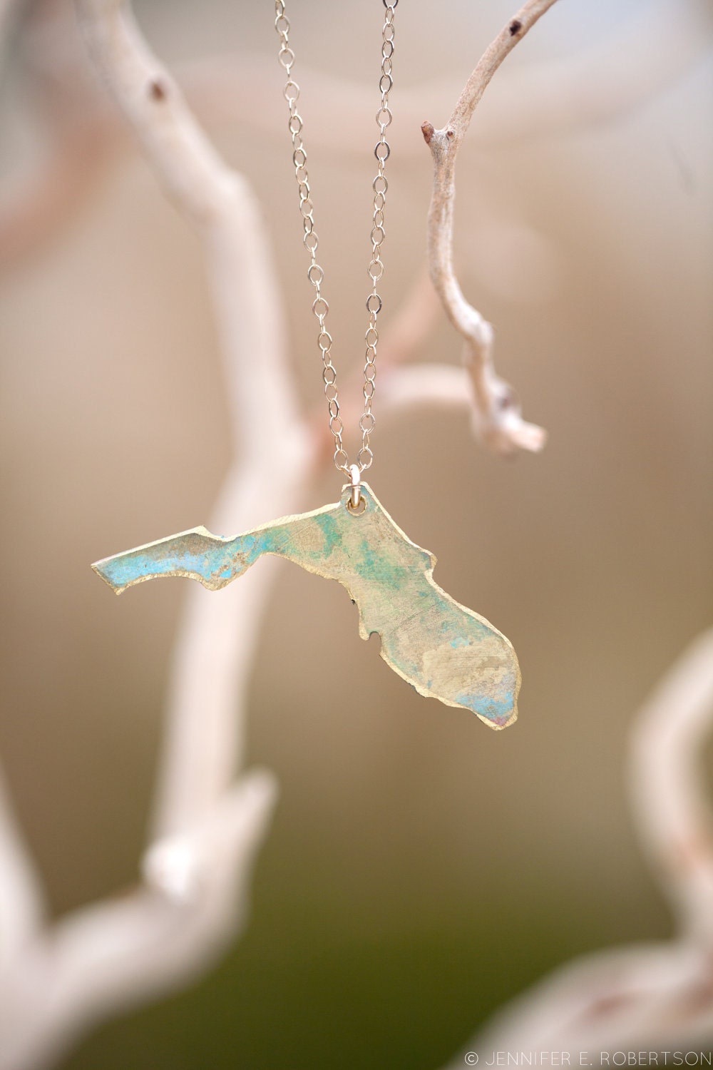 Handcrafted Brass Florida Necklace