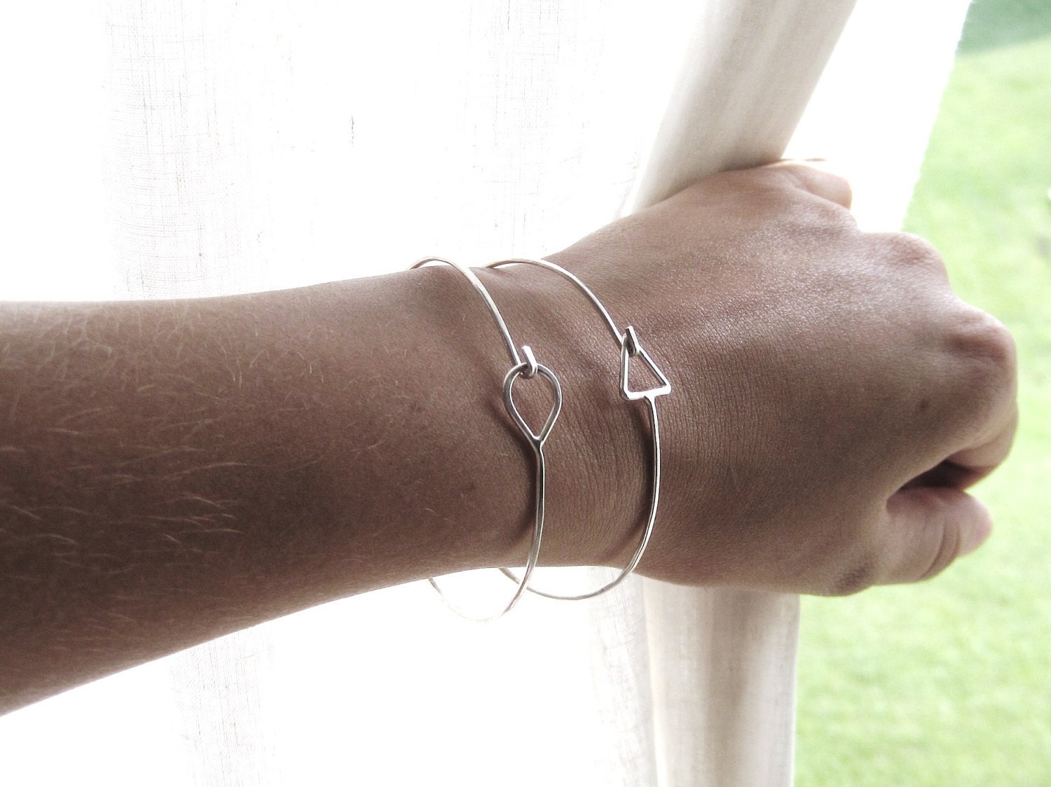 Triangle Sterling Silver Bangle