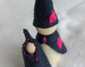 Mama Gnome and Baby Gnome Wood & Felt Peg Waldorf Dolls