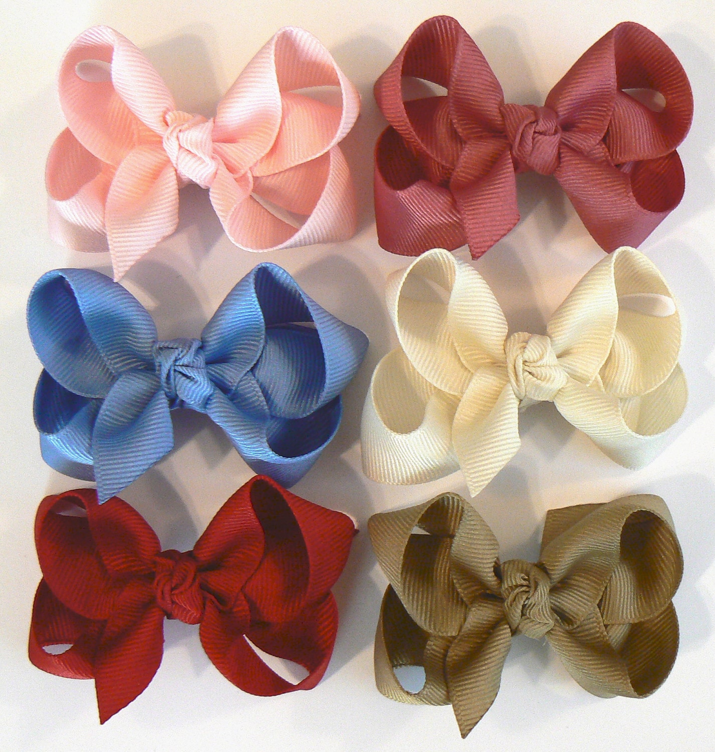 Toddler Girls Hair Bow Set Small Girls Childrens Kids Boutique  Fashion Hair Clip Hairbows Hair Accessories (Set of 6) Choose Colors