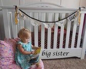Baby Announcement Banner Photography Backdrop/Shabby Garland/ Prop / Personalized Pregnancy Announcement  / Bunting  / Nursery Decor