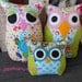 Owl Pillow Chevron / Yellow Gray /Owl Baby Shower Decoration/ Plush/ Pottery Barn / Photo Prop / Stuffed Owl / Chunky