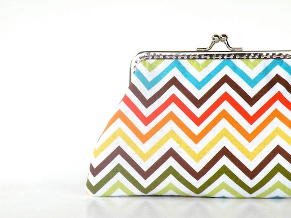 Colorful chevron purse,zig zag stripes