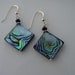 Abalone shell diamond  earrings handmade with sterling wires